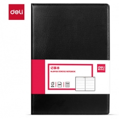得力(deli)25K80张大号商务经典皮面本 黑BP108